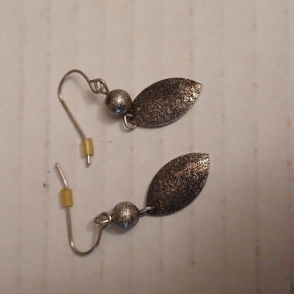 $4 Add-on Lot of 2 Pairs of Dangling Metallic Textured Earrings - Picture 3 of 3